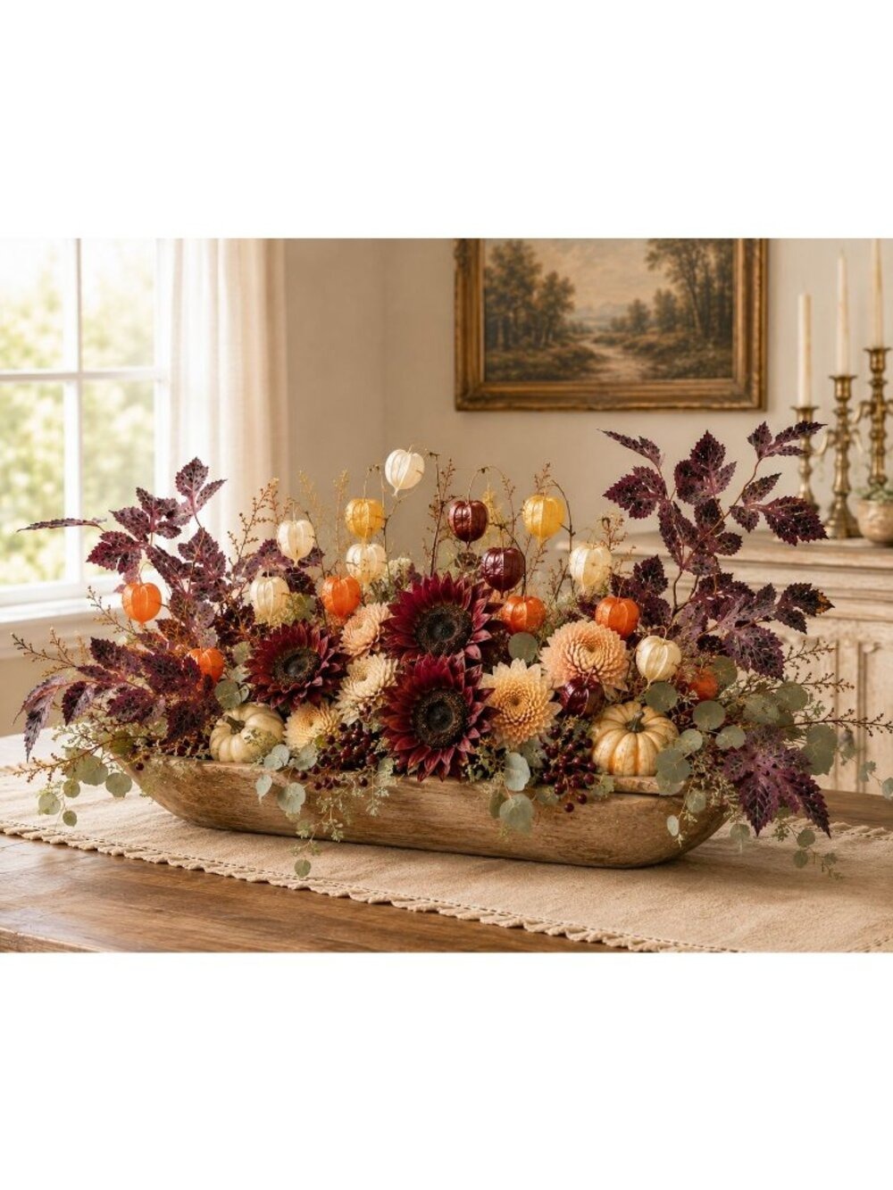 Purple Plum Burgundy Fall Leaf Stems Set of 2 23 Inch Artificial Silk Foliage - Picture 5 of 10